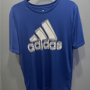 Adidas Blue Short Sleeve Tee with White Logo